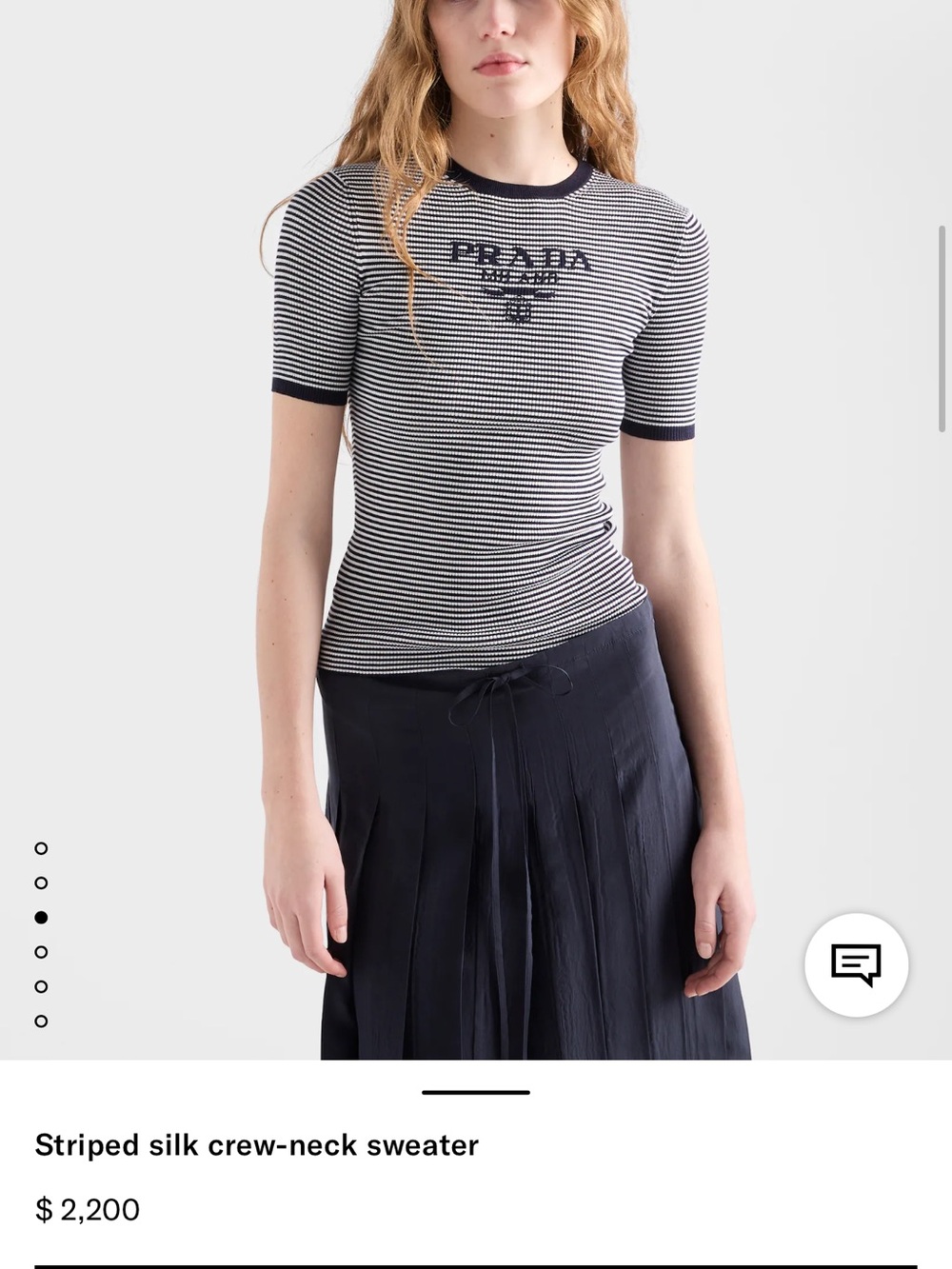 Prada navy/white stripe sweater